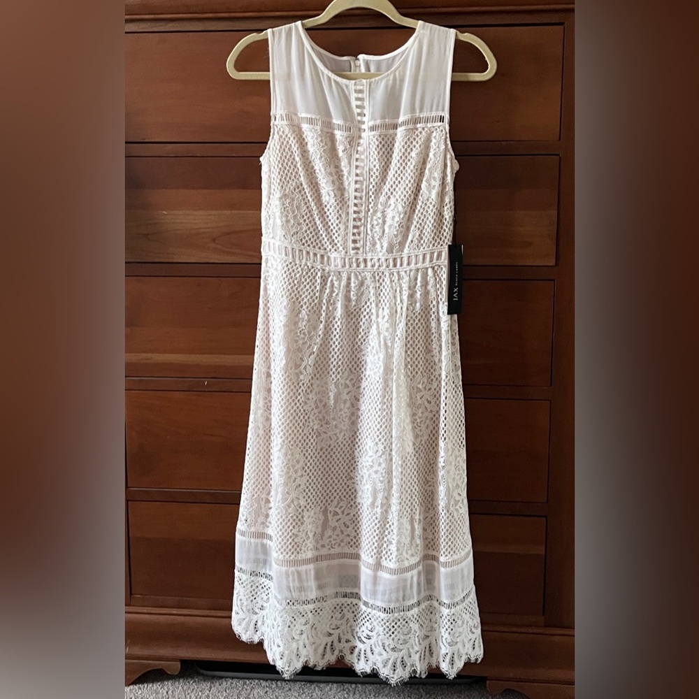 JAX Cream/Ivory Lace Dress, sz 6, NWT